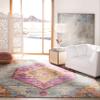 SAFAVIEH Area Rug 8x10 - Madison Collection - Large - Light Grey & Fuchsia, Boho Chic Medallion Design, Non-Shedding & Easy Cleaning, Ideal for Living Room, Bedroom, Office, Dining Space (MAD119G) view 1