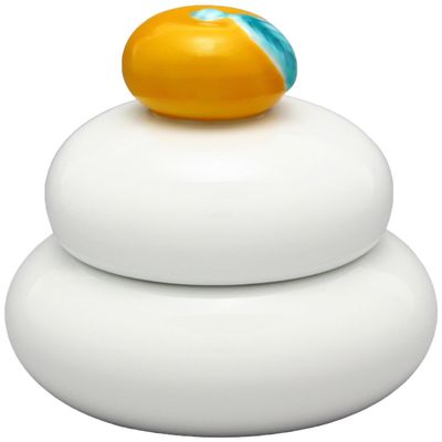 24to3(Nishitomi) imari ware orange kagami mochi type lid
