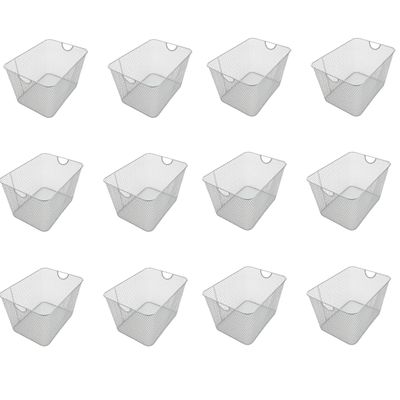 YBM HOME Kitchen Pantry Organizer Wire Baskets for Shelves, Cabinets, Pantry, Countertop, Mesh Open Storage Bin Metal Basket for Organizing Food Supplies, 12 Pack, 15x12x11.5