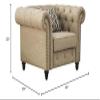 Acme Aurelia Nail-Head Trim Tufted Chair with 1 Pillow in Beige Linen view 2