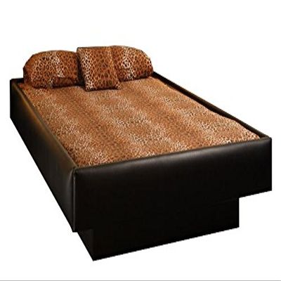 Strobel Organic Denver Complete Waterbed 4 Board Fabric Upholstered Chocolate Fabric King