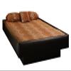 Strobel Organic Denver Complete Waterbed 4 Board Fabric Upholstered Chocolate Fabric King view 1