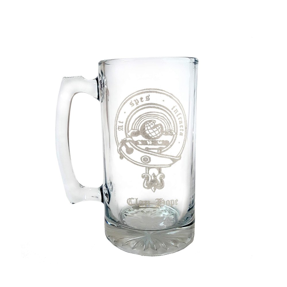 Hope Scottish Family Clan Crest 27oz Stein - Personalized Heraldic Engraving