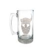 Viking Helmet 27oz Clear Glass Beer Stein, Engraved Norse Warrior Celtic Knot Design, Personalization Included view 1