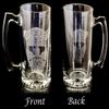 Viking Helmet 27oz Clear Glass Beer Stein, Engraved Norse Warrior Celtic Knot Design, Personalization Included view 2