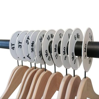 NAHANCO CWBKIT5 White Round Clothing Size Divider with Black Print for Baby/Kid Sizes, 3Mos 4T Kit of 10 (10 Sizes of 1 Each)