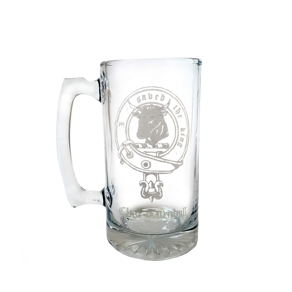 Clan Turnbull Scottish Clan Crest 27oz Glass Stein  Personalized Heraldic Engraving