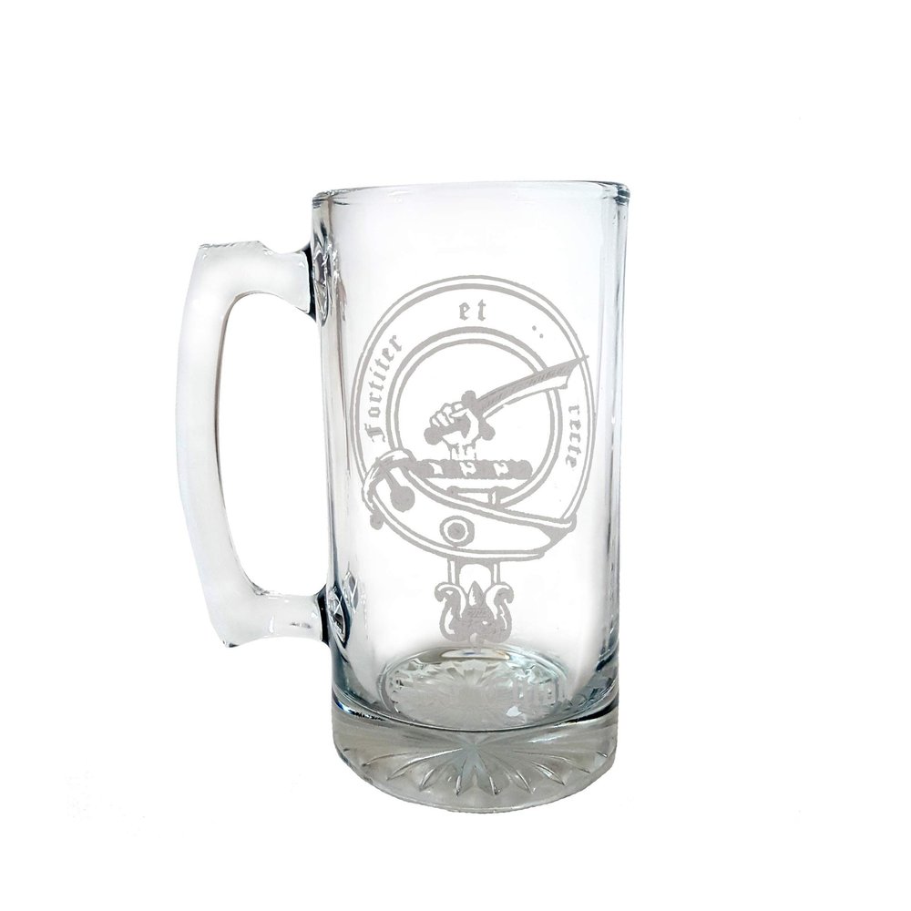 Clan Elliott Scottish Crest 27oz Stein, Family Crest Beer Mug With Engraved Personalization Included