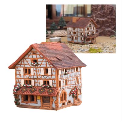Midene Ceramic Tea Light Candle Holder Home Decor Historic Miniature House of The Original Pottery in Kaysersberg Tiny Handmade