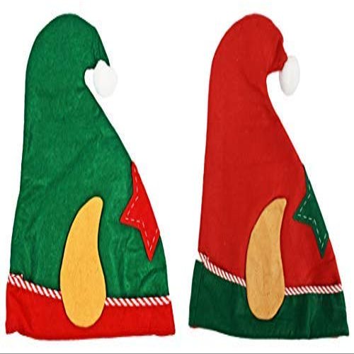 Set of 2 Stylish Christmas Elf Hats! One Size Fits All Christmas Elf Themed Hats! Measures - 13.5inx12in