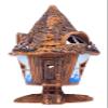 Midene Ceramic Art Tealight Candle Holder Room Decoration Handcrafted Collectible Miniature Light House Luna Fairy House in Forest B97N view 1
