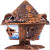 Midene Ceramic Art Tealight Candle Holder Room Decoration Handcrafted Collectible Miniature Light House Luna Fairy House in Forest B97N view 2