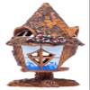 Midene Ceramic Art Tealight Candle Holder Room Decoration Handcrafted Collectible Miniature Light House Luna Fairy House in Forest B97N view 3