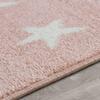 Paco Home Modern Short-Pile Kids Rug Star Design Children's Room Pastel Pink White, Size:6'7" x 9'2" view 2