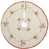 Grelucgo Embroidered 54 Inches Christmas Holiday Large Tree Skirt for 8-11 Feet Tree, Double Thickness view 1