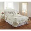 BrylaneHome Ava Oversized Embroidered Cotton Quilt - Twin, Ivory view 1
