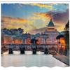 Ambesonne Italy Shower Curtain, Vatican Rome View in The Evening Landmark Travel Italian Destination Image Print, Cloth Fabric Bathroom Decor Set with Hooks, 69" W x 70" L, Salmon Slate Blue view 2