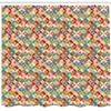 Ambesonne Geometric Shower Curtain, Japanese Interlocking Pattern with Circles and Flower Blooms Far, Cloth Fabric Bathroom Decor Set with Hooks, 69" W x 84" L, Lime Green Vermilion view 2