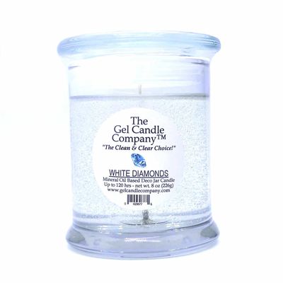 Elizabeth Taylor White Diamonds Inspired Perfume Scented Gel Candle Deco Jar Mineral Oil Based up to 120 Hours by The Gel Candle Company
