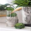 A&B Home 7.5" Modern Cylinder Candle Holder with Cement Base in Wood Design in Grey, 3.9" D x 3.9" W x 7.5" H (D1265) view 1