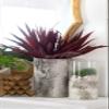 A&B Home 7.5" Modern Cylinder Candle Holder with Cement Base in Wood Design in Grey, 3.9" D x 3.9" W x 7.5" H (D1265) view 3