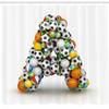 Ambesonne Letter a Shower Curtain, Sports Balls Stacked to Build The First Letter of The Alphabet Capital, Cloth Fabric Bathroom Decor Set with Hooks, 69" W x 75" L, Black Orange view 2