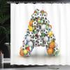 Ambesonne Letter a Shower Curtain, Sports Balls Stacked to Build The First Letter of The Alphabet Capital, Cloth Fabric Bathroom Decor Set with Hooks, 69" W x 75" L, Black Orange view 3