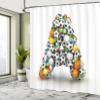 Ambesonne Letter a Shower Curtain, Sports Balls Stacked to Build The First Letter of The Alphabet Capital, Cloth Fabric Bathroom Decor Set with Hooks, 69" W x 75" L, Black Orange view 4