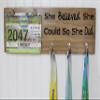 She Believed She Could So She Did - Running Medal Holder - Carved view 1