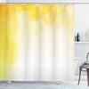 Ambesonne Yellow and White Shower Curtain, Fractal Mosaic Form with Simplistic Abstract Triangles with Ombre Effect, Cloth Fabric Bathroom Decor Set with Hooks, 69" W x 84" L, Yellow White view 1