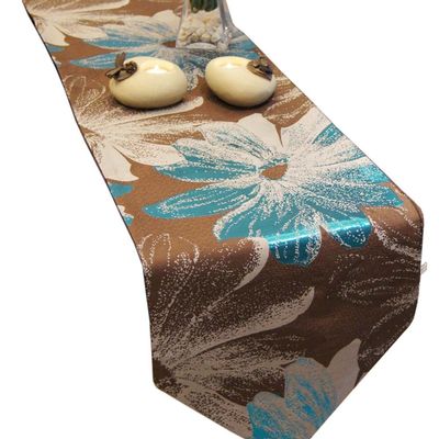 Elegant Flower Design Table Runners Tablecloths Wedding Banquet Decoration, Blue