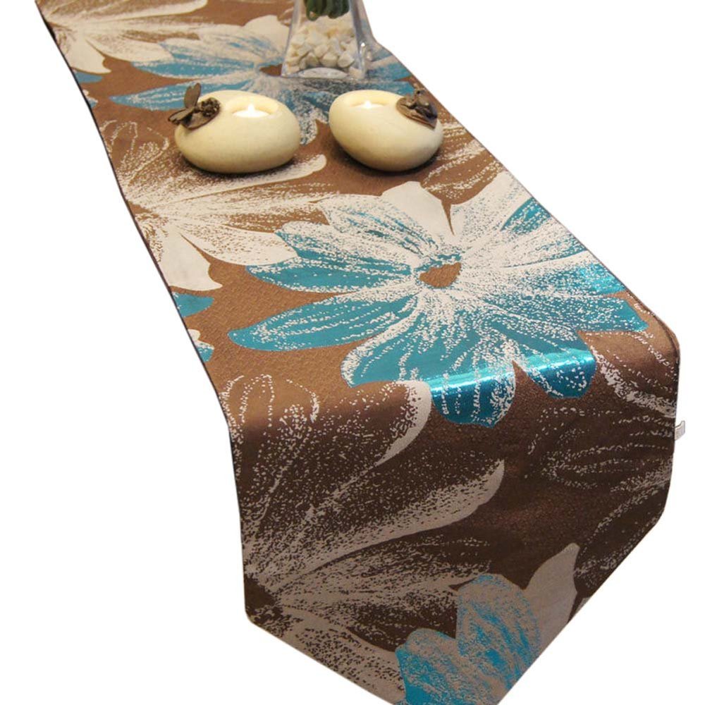Elegant Flower Design Table Runners Tablecloths Wedding Banquet Decoration, Blue