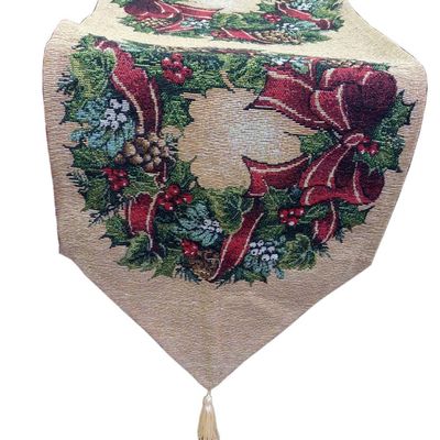 Christmas Decorative Table Runner Table Cloth Tea Table TV Cabinet Cover Banquet Tablecloth, D