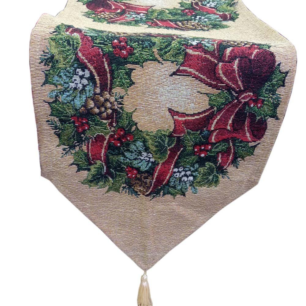 Christmas Decorative Table Runner Table Cloth Tea Table TV Cabinet Cover Banquet Tablecloth, D