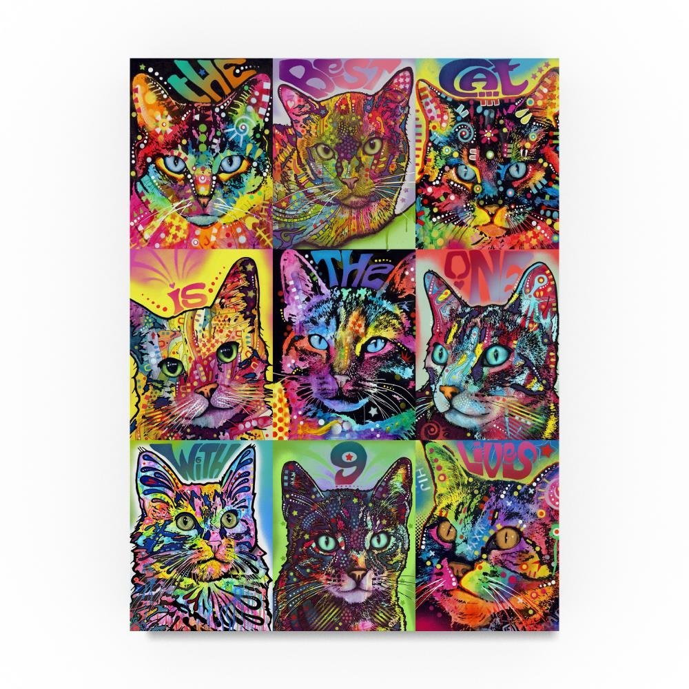 Trademark Fine Art Nine Up of Cats by Dean Russo, 14x19-Inch