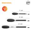 Popco 3-Piece Kitchen Tongs Set Stainless Steel Heat Resistant Silicone Tips, Strong Comfort Grip, 3 Sizes (7, 9, 12 Inch), Non-Scratch, Dishwasher Safe, For Cooking, BBQ, Salad view 3