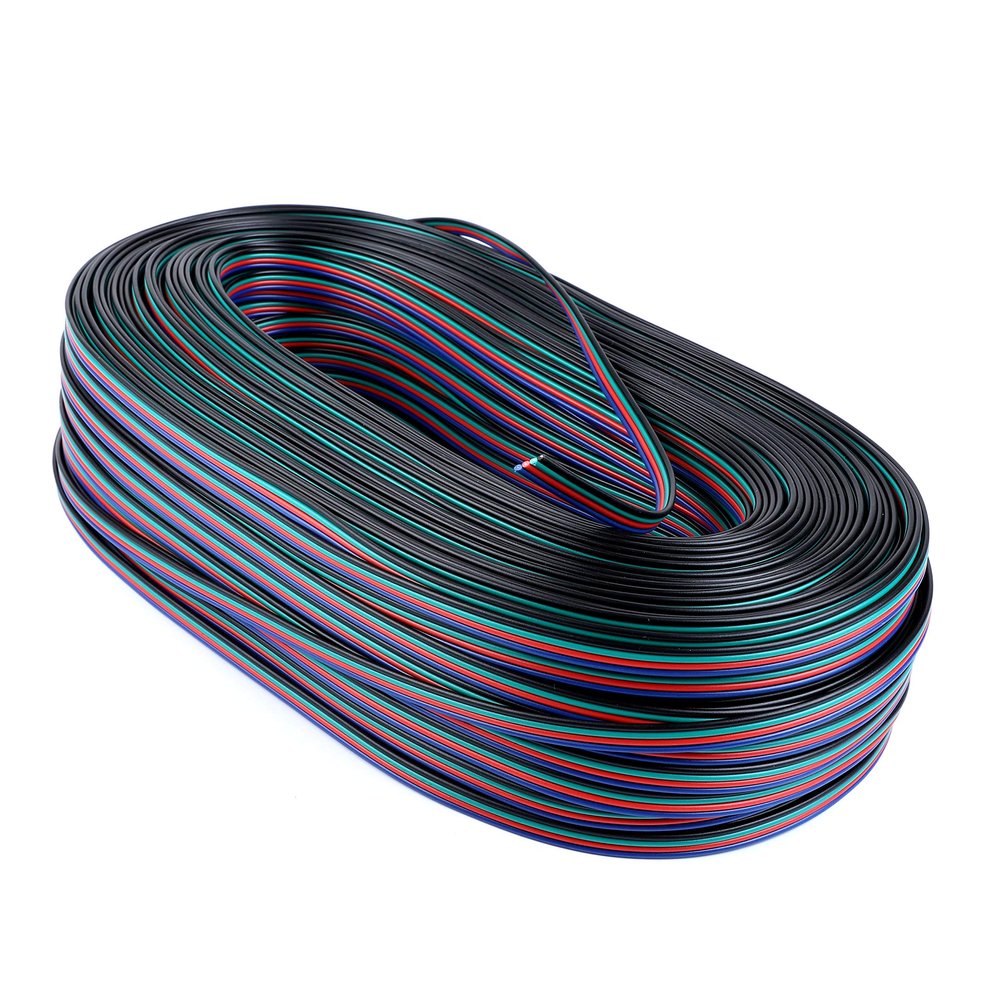 Inovat 100M 328FT 22AWG 4 Pin 4 Color RGB Extension Wire Cable Line for RGB 3528 5050 LED Strip Light