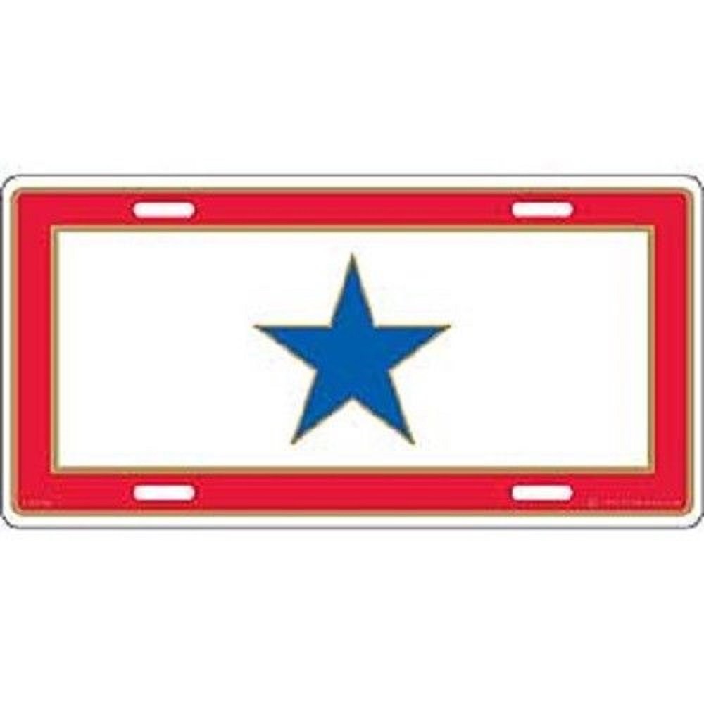 One Star Son in Service Military Blue Star 6"x12" Aluminum License Plate Tag