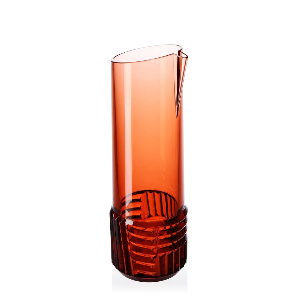 Kartell SFAC-K1511-RO Carafe, Trama Drink, 3.9 inches (10 cm), H 12.0 inches (30.5 cm), 47.2 fl oz (1,200 ml), Rose (Transparent)