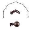 A&F Rod Dcor - Dipper 13/16" 6-Sided Bay Window Curtain Rod 28-48 inch (each side) - Cocoa view 1