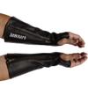 Arm Chaps Leather Protective Sleeves Arm Guard - Prevent Cuts, Scratches & Bruises - Genuine Cowhide - Ideal for Gardening & Construction - Left & Right Form-Fitting. Black (1 Pair/Medium). view 1