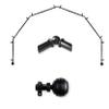 A&F Rod Dcor - Dipper 13/16" 6-Sided Bay Window Curtain Rod 28-48 inch (each side) - Black view 1