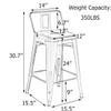 Andeworld Bar Stools Set of 4 Counter Height Stools Industrial Metal Barstools with Backrests (24 inch, Black) view 2