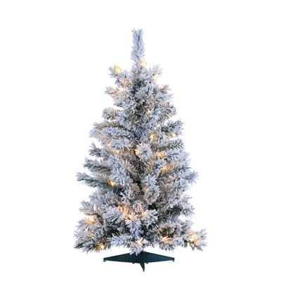3 ft. Pre Lit Clear UL Flocked Colorado Spruce Tree