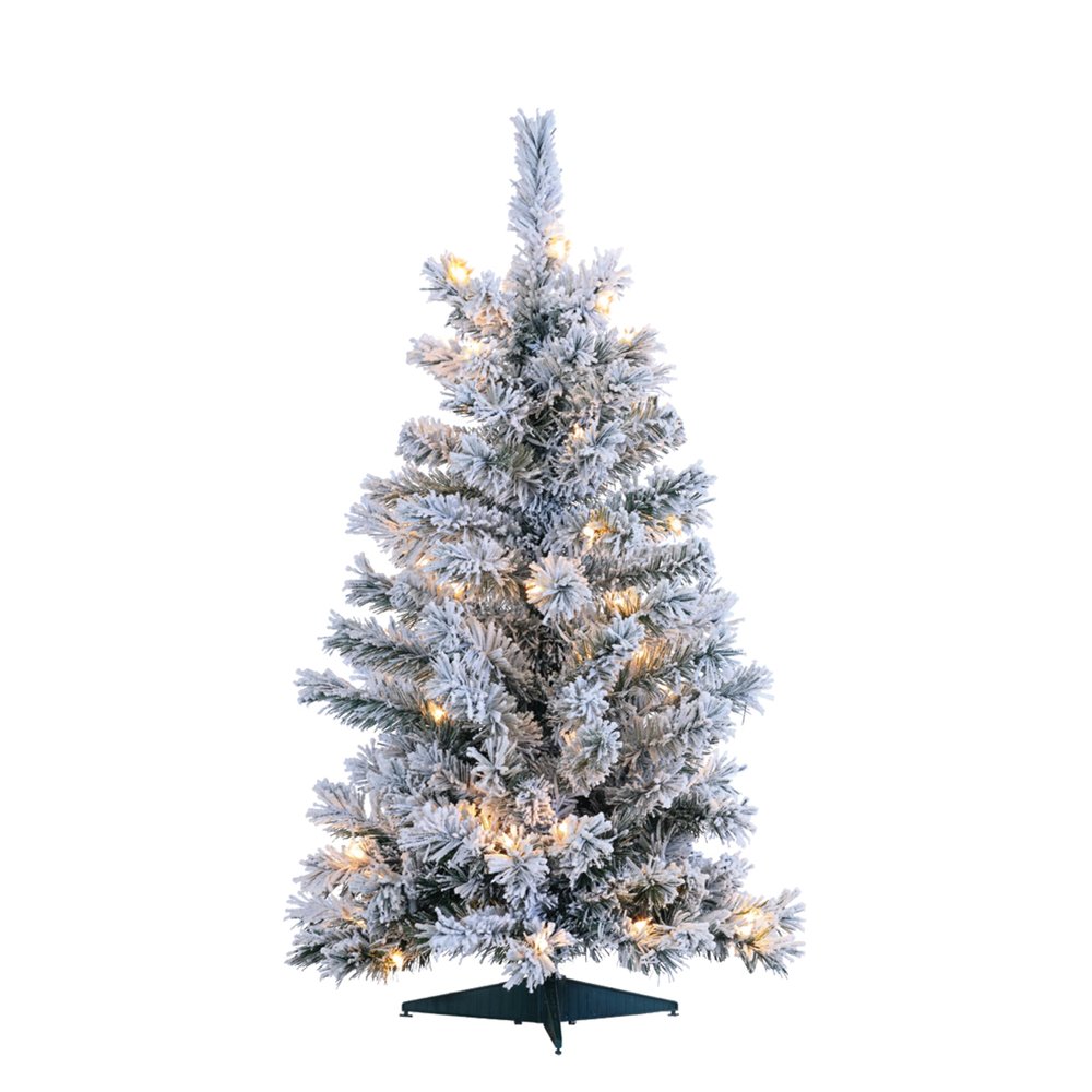 3 ft. Pre Lit Clear UL Flocked Colorado Spruce Tree