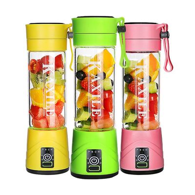 KAXILE Portable Juice Blender and Mixer Handheld USB Charger Cable Personal Size Electric Rechargeable Mixers Blenders (Six Blades Yellow)