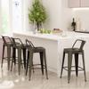 Andeworld Bar Stools Set of 4 Counter Height Stools Industrial Metal Barstools with Backrests (30 inch, Rusty) view 1