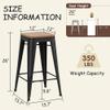 Andeworld Bar Stools Set of 4 Stackable Metal Bar Stools Industrial Counter Height Stools Backless Barstools with Wooden Seats (26 inch, Matte Black with Wooden Seats) view 2
