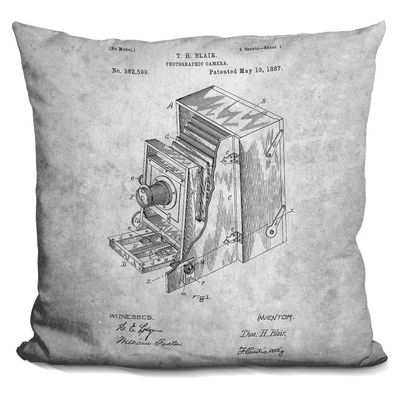 LiLiPi Vintage Camera Blueprint Iii Decorative Accent Throw Pillow