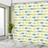 Ambesonne Animal Shower Curtain, Crocodile Characters in Cartoon Style Funny Faces Animal Alligators, Cloth Fabric Bathroom Decor Set with Hooks, 69" W x 84" L, Yellow Green Teal view 4